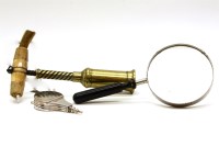 Lot 193 - A 19th century brass and ivory double helix corkscrew