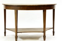 Lot 541 - A strung mahogany demi lune serving table