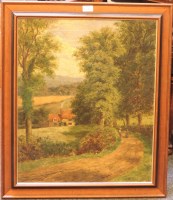 Lot 508A - E Earde
FIGURES ON A COUNTRY PATH
A pair
Oil on canvas
61.5cm x 51.5cm