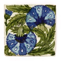 Lot 32 - A William De Morgan pottery carnation tile