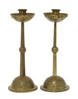 Lot 11 - A pair of WMF metal candlesticks