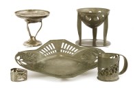Lot 76 - A Liberty Tudric pewter pierced bowl on stand