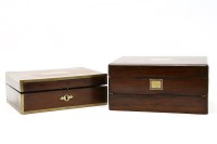 Lot 471 - A Regency brass bound workbox and another rosewood box