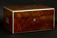 Lot 473 - A Victorian burr walnut campaign-style dressing/jewellery box