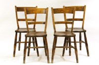 Lot 565 - A set of four ash and elm oxford pattern kitchen chairs