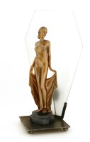 Lot 301 - An Art Deco spelter table lamp