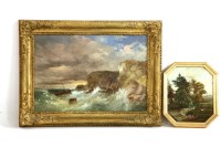 Lot 524 - An oil on canvas of a rocky coastline