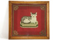 Lot 505A - A tapestry picture of a cat