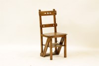 Lot 597 - A Victorian Gothic revival oak metamorphic chair