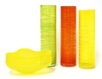 Lot 559 - Three cylindrical glass vases