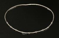 Lot 419 - An Italian white gold diamond set curved necklace