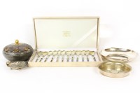 Lot 143 - A Cypriot silver twin handled shallow dish