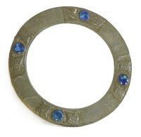 Lot 125 - An Arts and Crafts circular pewter mirror