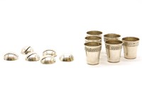 Lot 141 - Six Edwardian silver menu holders