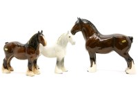 Lot 358 - Three Beswick heavy horses