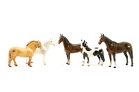 Lot 355 - Five Beswick horses