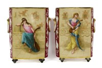 Lot 308 - A pair of late 19th century French porcelain planters