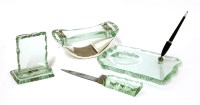 Lot 499 - A glass desk set