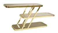 Lot 390 - A French three-tier brass étagère