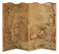 Lot 42 - A four-leaf Brussels tapestry screen
