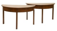 Lot 254 - A pair of George III mahogany demilune tables