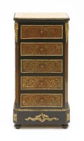 Lot 252 - A Louis XVI red boulle and ebonised narrow chest