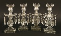 Lot 270 - Four cut-glass candlestick lustres