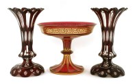 Lot 236 - A pair of clear glass table lustres