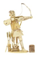 Lot 205 - A Japanese ivory samurai