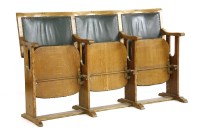 Lot 594 - A vintage set of three cinema seats