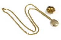 Lot 80 - A gold mounted citrine brooch