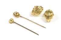 Lot 110 - A pair of clip on shell earrings