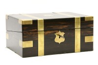 Lot 372 - A Victorian Coromandel and brass bound writing slope