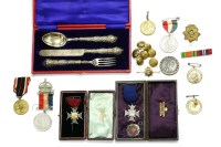 Lot 158 - A silver three piece knife