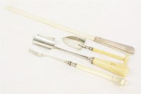 Lot 135 - A silver handled ivory page turner