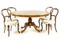 Lot 604 - A Victorian oval walnut dining table
