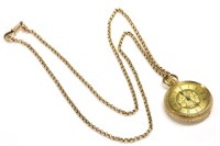 Lot 21 - A gold ladies fob watch