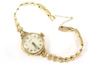 Lot 78 - A ladies 9ct J W Benson London mechanical bracelet watch