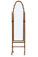 Lot 569 - A reproduction mahogany cheval mirror
