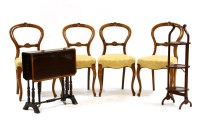 Lot 632 - A set of four Victorian walnut hoop backed chairs
