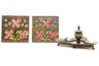 Lot 273 - An enamelled desk stand