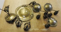 Lot 477 - An Art Nouveau brass three light ceiling light