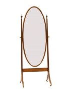 Lot 590 - An Edwardian mahogany cheval mirror
