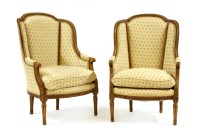 Lot 628 - A pair of French beechwood tub chairs