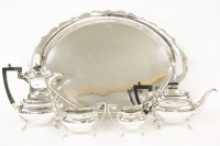 Lot 90A - A silver four piece tea set