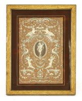 Lot 822 - An ivory and tigerwood inlaid furniture panel