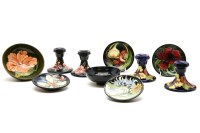 Lot 193 - Two pairs of Moorcroft dwarf candlesticks