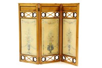 Lot 537 - A Beidermier birch and ebonised three fold screen