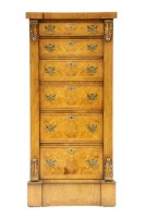 Lot 474 - A reproduction walnut narrow chest