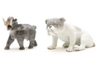 Lot 124 - A bulldog and a Copenhagen elephant